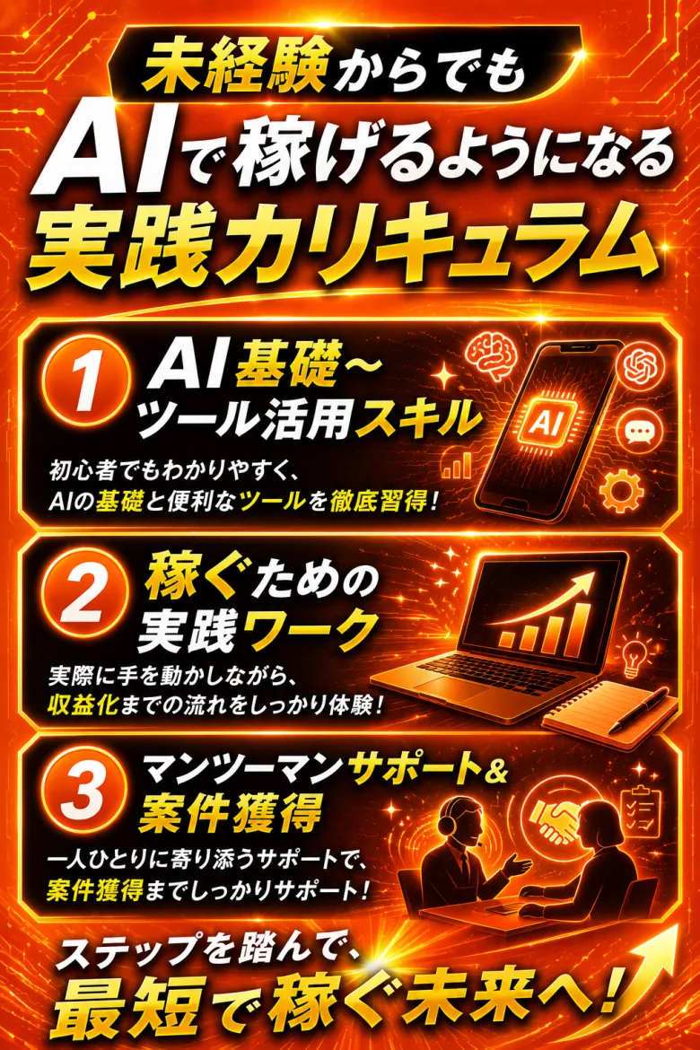 未経験からでもAIで稼げるようになる実践カリキュラム